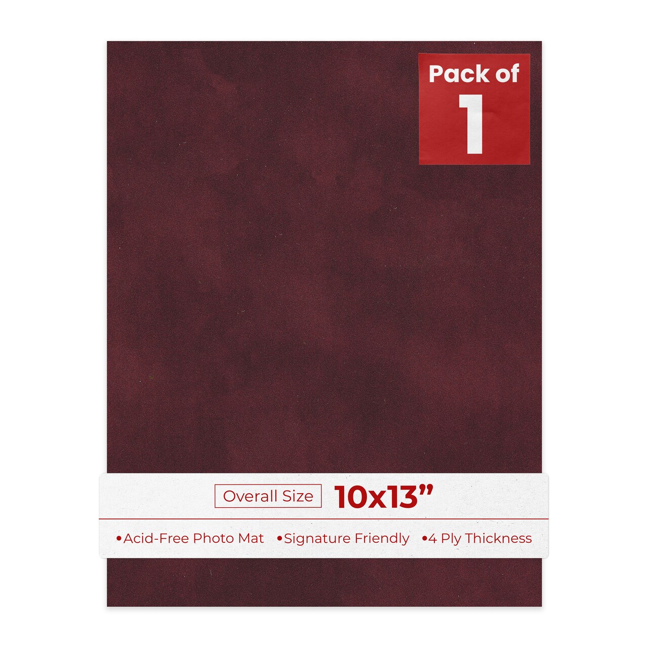 Dark Red Suede 10x13 Uncut Mat Board - Blank Sheets, No Opening